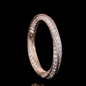 Twisted Sparkle Lab Diamond Ring Rose Gold 14K 18K