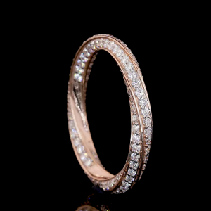 Twisted Sparkle Lab Diamond Ring Rose Gold 14K 18K