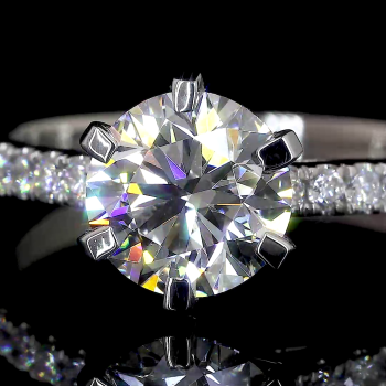 Classic Spark Lab Diamond Ring Round Cut Prong Setting 14K 18K Gold