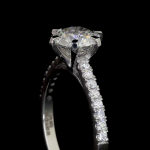 Classic Spark Lab Diamond Ring Round Cut Prong Setting 14K 18K Gold