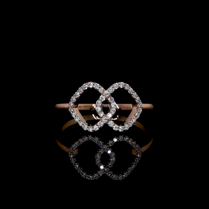 Infinity Twist Lab Diamond Ring Round Cut Prong Setting 14K 18K Gold