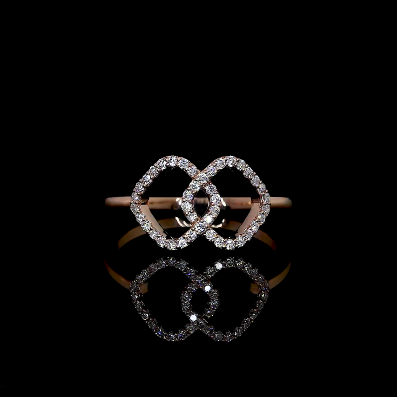 Infinity Twist Lab Diamond Ring Round Cut Prong Setting 14K 18K Gold