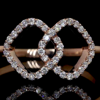 Infinity Twist Lab Diamond Ring Round Cut Prong Setting 14K 18K Gold