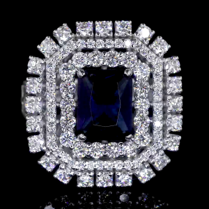 Royal Ice Lab Diamond Ring Cushion Cut Halo Setting 14K 18K Gold