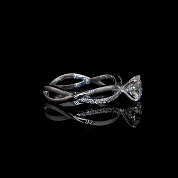 Twilight Crown Lab Diamond Ring Round Cut Prong Setting 14K 18K Gold