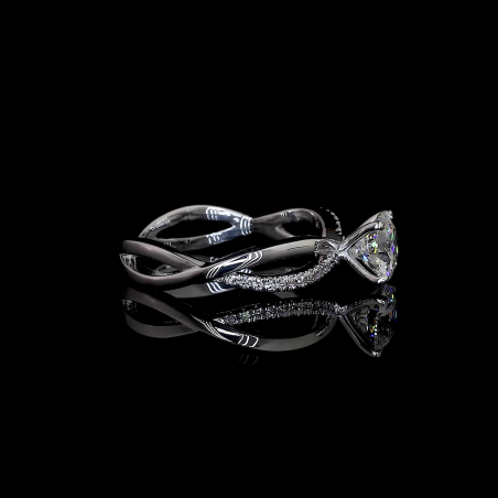 Twilight Crown Lab Diamond Ring Round Cut Prong Setting 14K 18K Gold