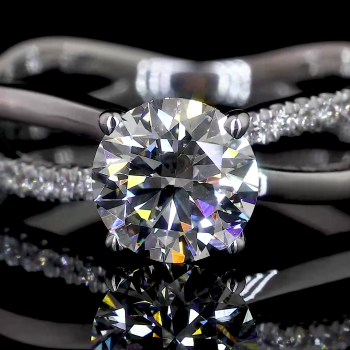 Twilight Crown Lab Diamond Ring Round Cut Prong Setting 14K 18K Gold