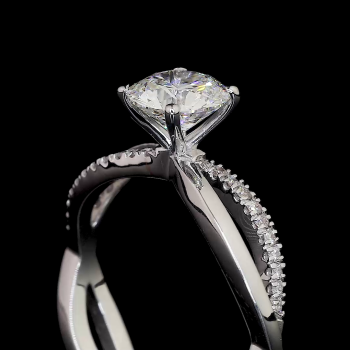 Twilight Crown Lab Diamond Ring Round Cut Prong Setting 14K 18K Gold