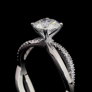 Twilight Crown Lab Diamond Ring Round Cut Prong Setting 14K 18K Gold