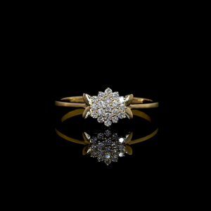 Floral Cluster Lab Diamond Ring Round Cut Prong Setting 14K 18K Gold