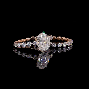 Celestial Oval – Crown-Inspired Lab Diamond Ring