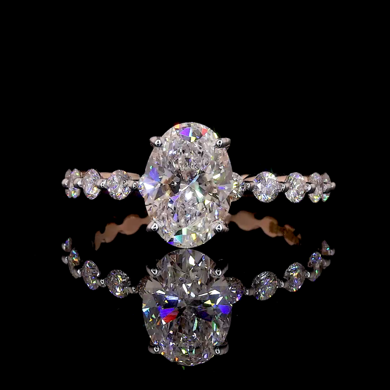 Celestial Oval – Crown-Inspired Lab Diamond Ring