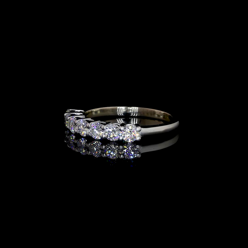 Diamond Row Lab Ring Round Cut Shared Prong Setting 14K 18K Gold Diamond Row Lab Ring Round Cut Shared Prong Setting 14K 18K Gold