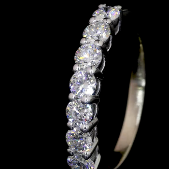 Diamond Row Lab Ring Round Cut Shared Prong Setting 14K 18K Gold Diamond Row Lab Ring Round Cut Shared Prong Setting 14K 18K Gold