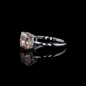 Fancy Color Cushion Lab Diamond Ring Halo Setting Prong Style 14K 18K Gold