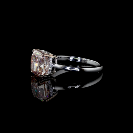 Fancy Color Cushion Lab Diamond Ring Halo Setting Prong Style 14K 18K Gold