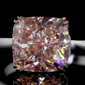 Fancy Color Cushion Lab Diamond Ring Halo Setting Prong Style 14K 18K Gold