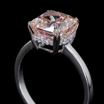 Fancy Color Cushion Lab Diamond Ring Halo Setting Prong Style 14K 18K Gold Fancy Color Cushion Lab Diamond Ring Halo Setting Prong Style 14K 18K Gold