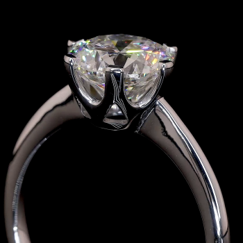 Diamond Row Lab Ring Round Cut Shared Prong Setting 14K 18K Gold