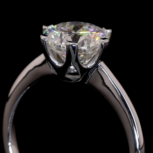 Diamond Row Lab Ring Round Cut Shared Prong Setting 14K 18K Gold