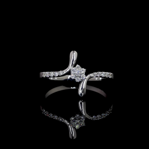 Floral Bloom Lab Diamond Ring Cluster Setting Pave Band 14K 18K Gold