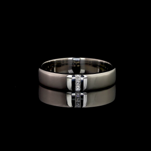 Diamond Crest Lab Ring Round Cut Vertical Channel Setting 14K 18K Gold