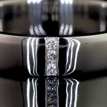 Diamond Crest Lab Ring Round Cut Vertical Channel Setting 14K 18K Gold