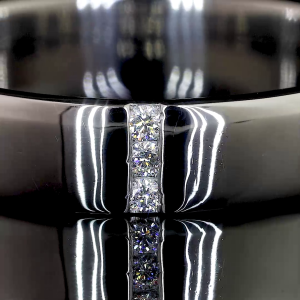 Diamond Crest Lab Ring Round Cut Vertical Channel Setting 14K 18K Gold