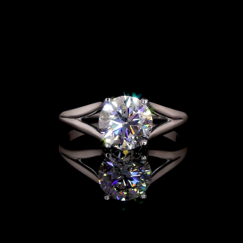 Twilight Crest Lab Diamond Ring Round Cut Split Shank Setting 14K 18K Gold Twilight Crest Lab Diamond Ring Round Cut Split Shank Setting 14K 18K Gold