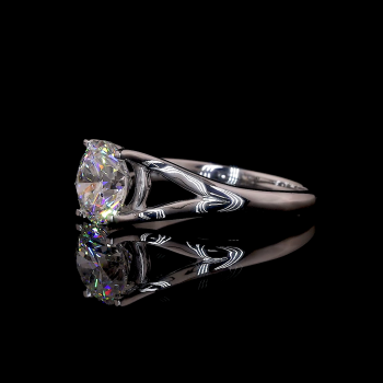 Twilight Crest Lab Diamond Ring Round Cut Split Shank Setting 14K 18K Gold Twilight Crest Lab Diamond Ring Round Cut Split Shank Setting 14K 18K Gold