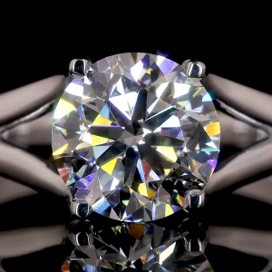 Twilight Crest Lab Diamond Ring Round Cut Split Shank Setting 14K 18K Gold