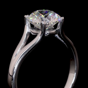 Twilight Crest Lab Diamond Ring Round Cut Split Shank Setting 14K 18K Gold